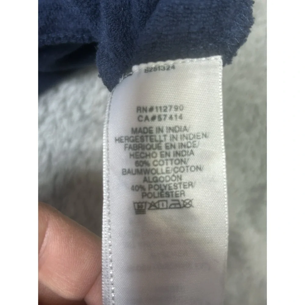 True Religion Hoodie Mens L Blue White Color Block Metallic Logo Sweatshirt SPOT